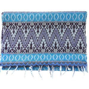 Woven Boho Style Blue Table Runner